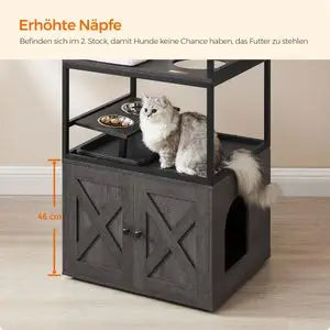 Feandrea - 3-in-1 Kattenmeubel met Krabpaal, Kattenbakkast en Slaapplaats
